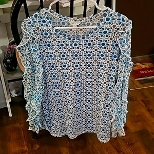 Multi colored long sleeve blouse . Size Large